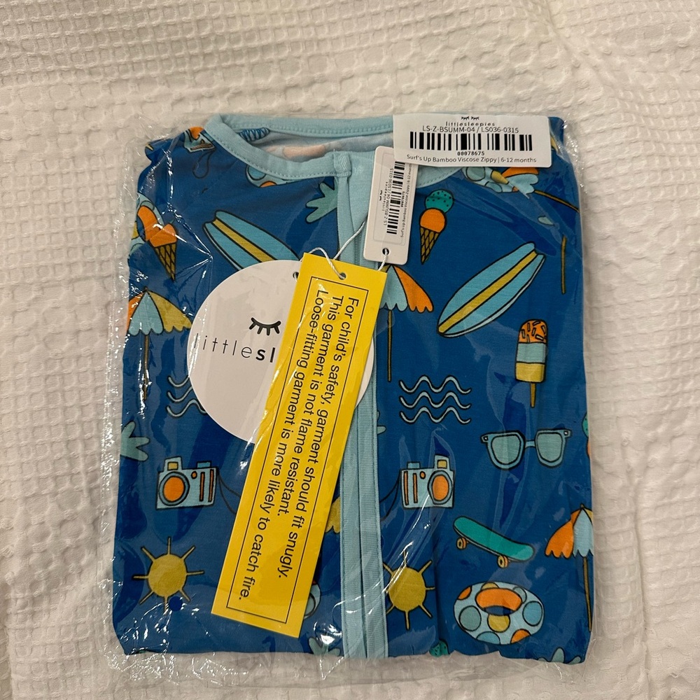 Little sleepies surfs up pajamas 6-12m NWT
